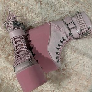 Pink Platform Boots